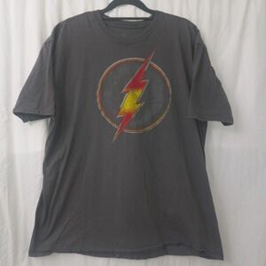 Flash Symbol Gray Graphic Tee T-Shirt DC Comics Size 2XL 50/52 XXL